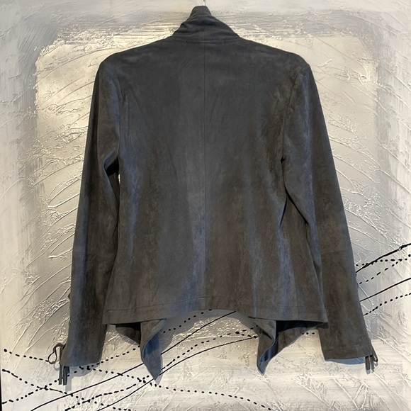 Cupcakes & Cashmere Open Front Faux Suede Jacket Size XS Grey NWOT - Picture 6 of 9